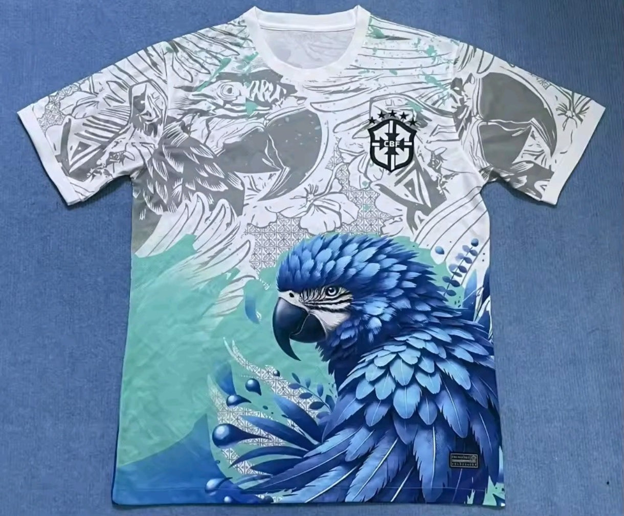Maillot Concept Brésil Blanc Perroquet Emblématique